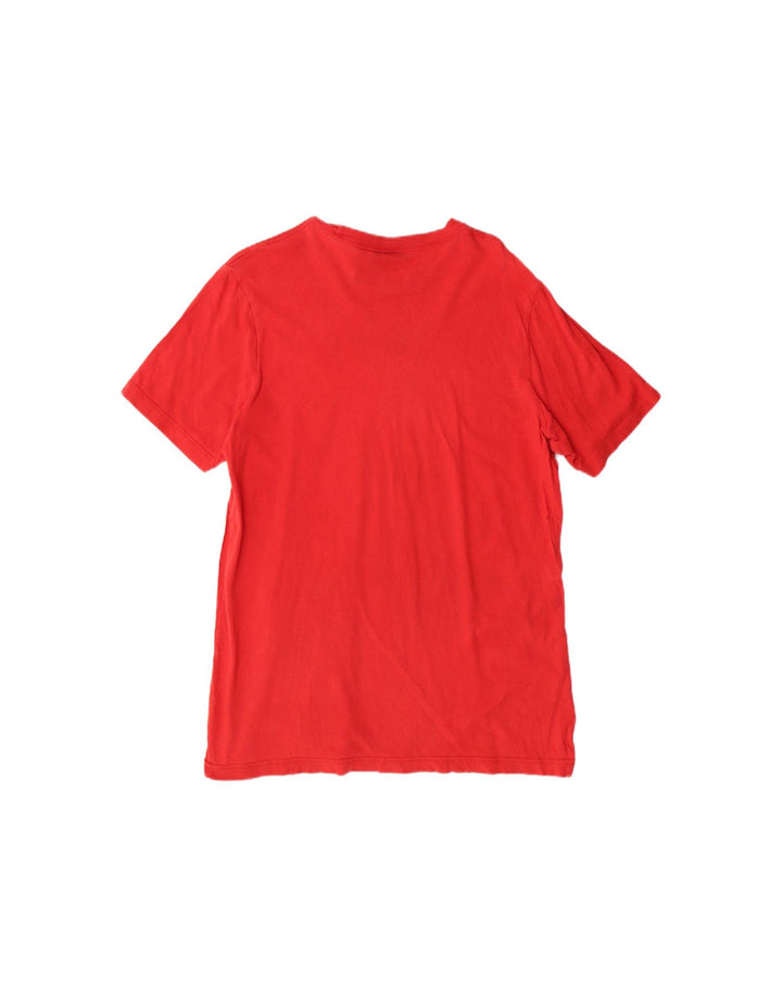 ADIDAS Mens T-Shirt Top Grande Algodão Vermelho