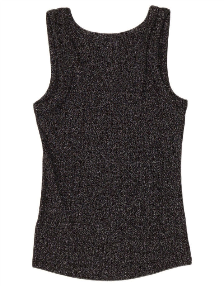 Colete feminino Marks & Spencer UK 12 algodão manchado preto médio