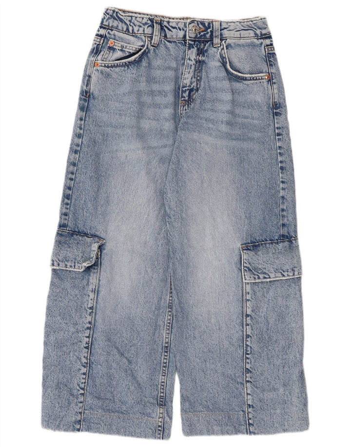 Zara Meninos Cargo Capri Jeans 13-14 Anos W28 L22 Azul
