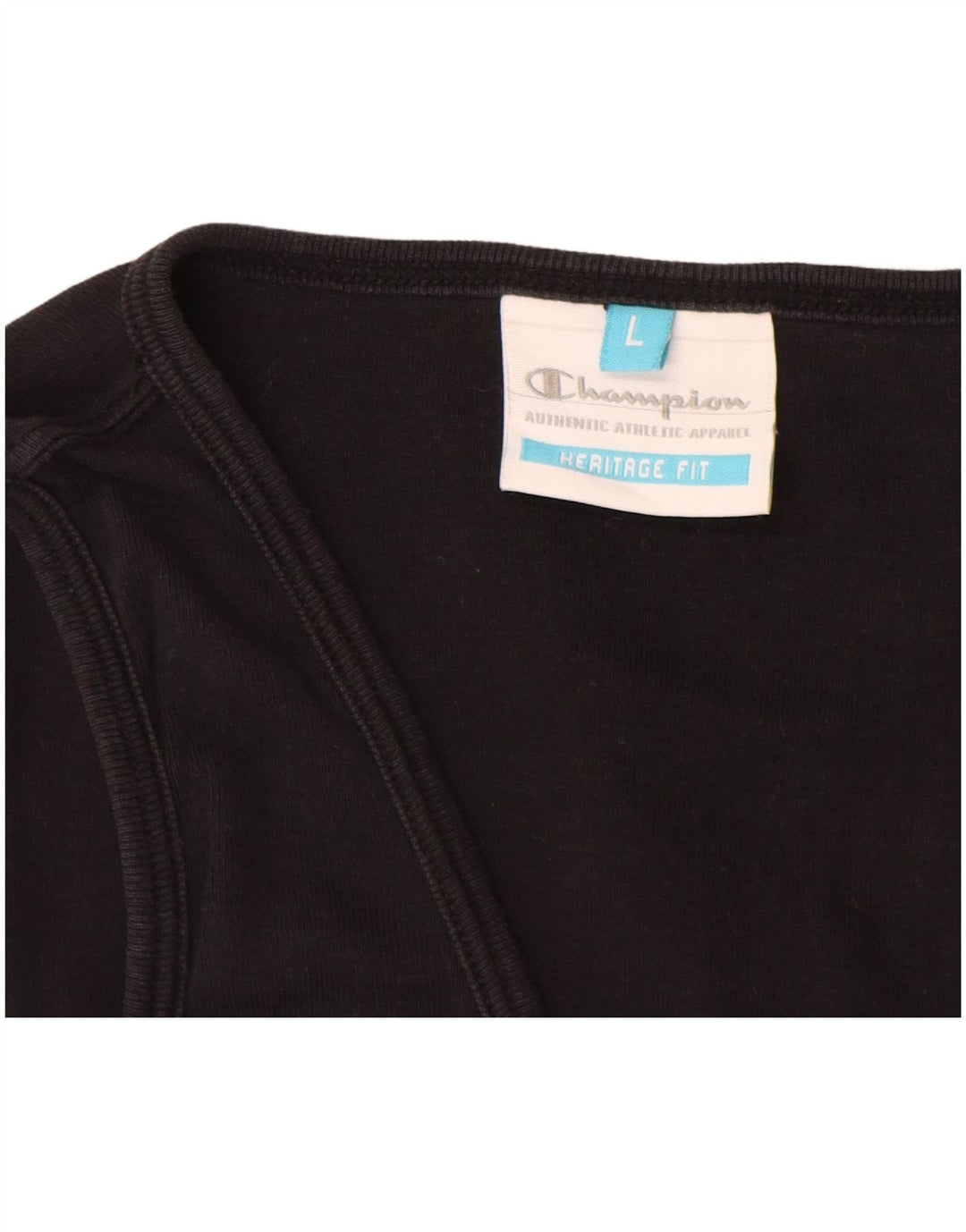 Colete feminino Champion Heritage Fit Top UK 14 grande algodão preto