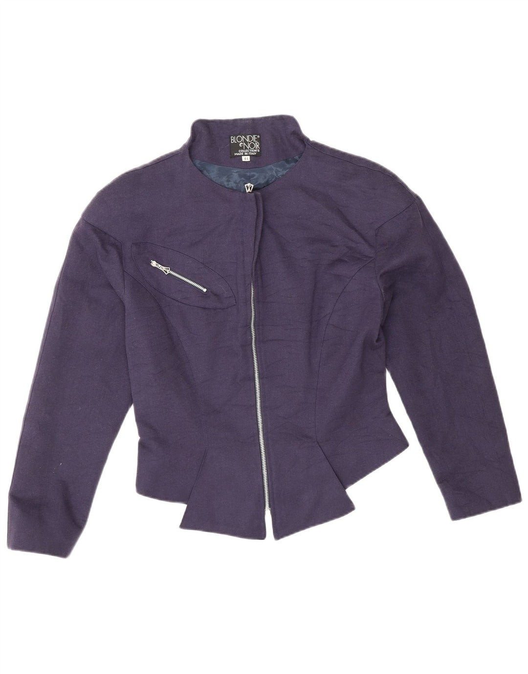 Jaqueta bomber feminina VINTAGE IT 44 acetato azul marinho médio