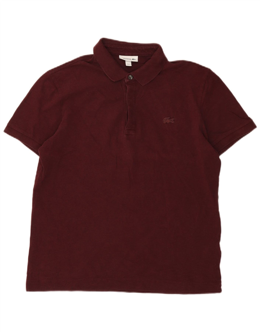 Camisa polo masculina Lacoste Regular Fit tamanho 4 médio algodão Borgonha
