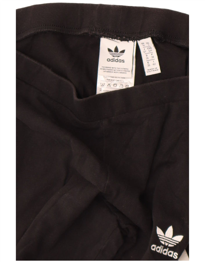 Leggings Adidas Femininas UK 10 Pequenas Algodão Preto