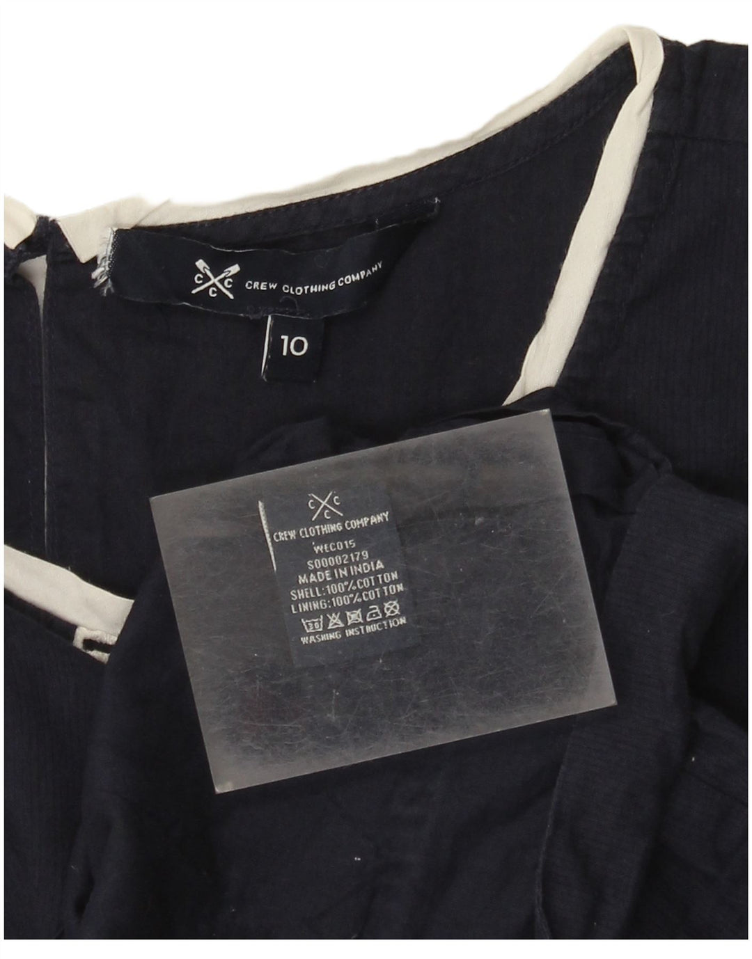 J. Crew colete feminino top UK 10 pequeno algodão azul marinho