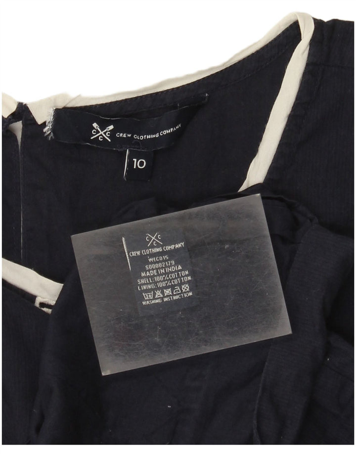 J. Crew colete feminino top UK 10 pequeno algodão azul marinho