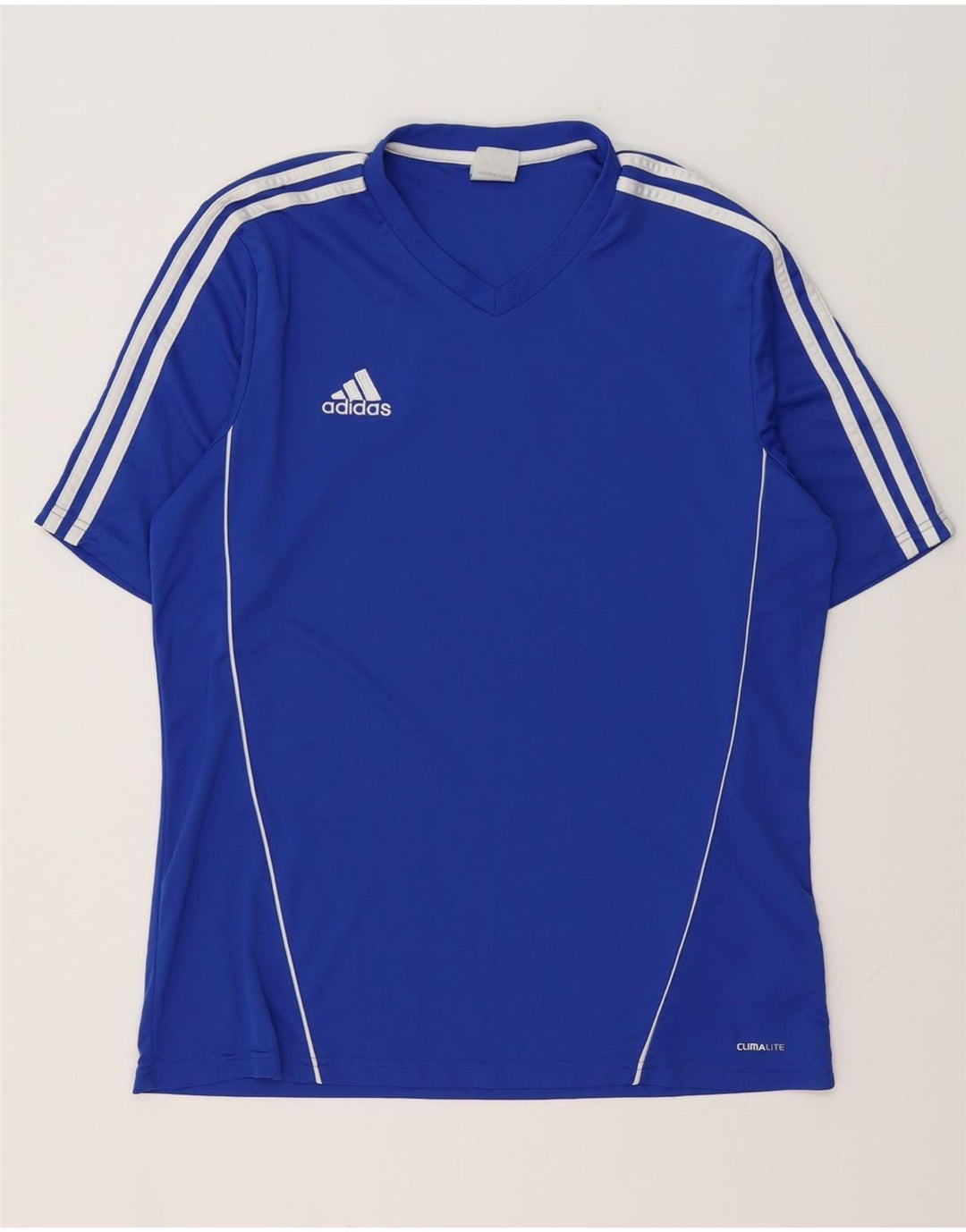 ADIDAS Mens Climalite Camiseta Top Grande Azul Poliéster