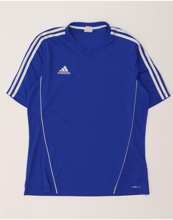 ADIDAS Mens Climalite Camiseta Top Grande Azul Poliéster