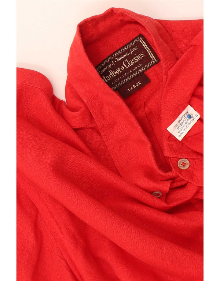 Camisa masculina Marlboro Classics grande linho vermelho