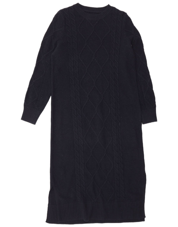 Vestido jumper feminino de manga comprida Barbour Reino Unido 12 médio azul marinho clássico