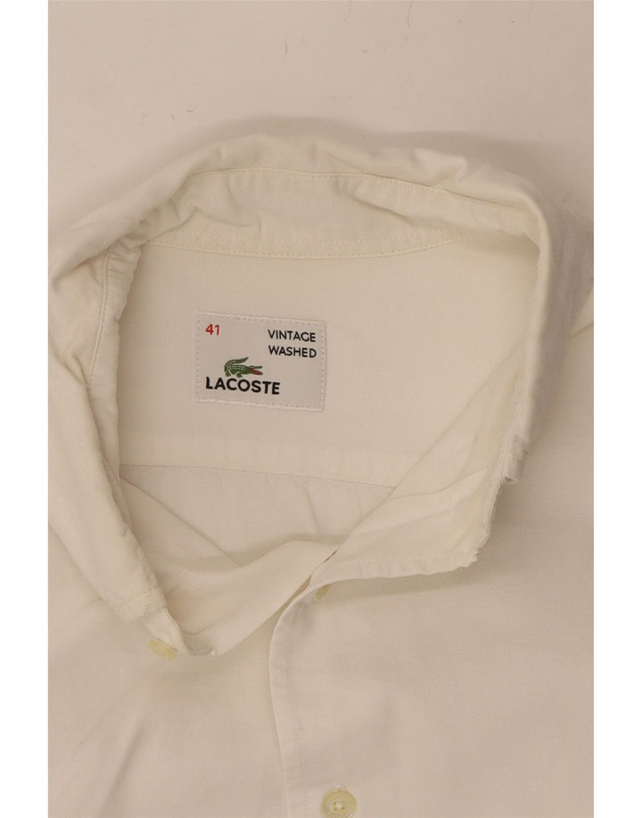 Camisa masculina LACOSTE tamanho 41 algodão branco médio