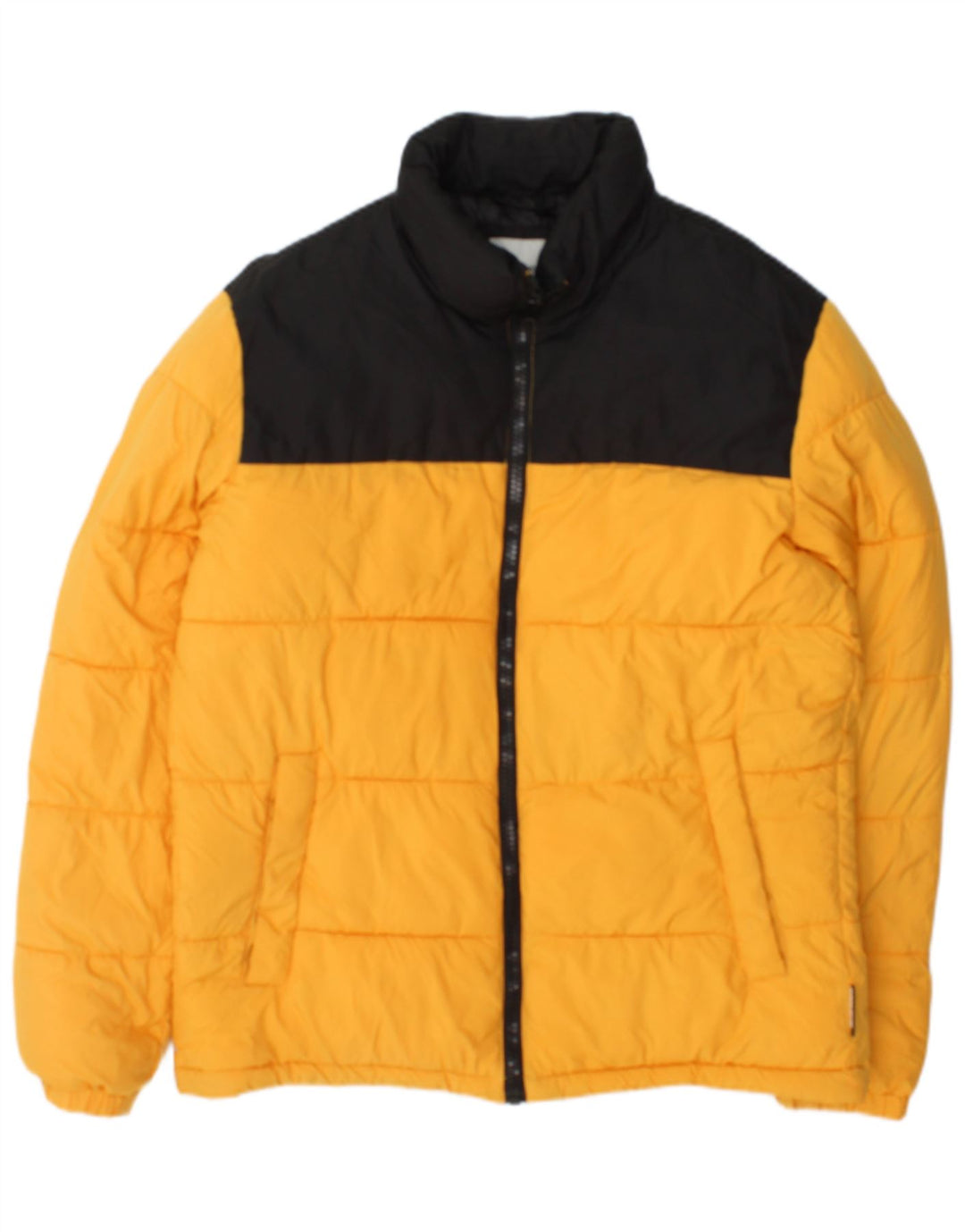 Jaqueta acolchoada masculina Jack & Jones UK 38 bloco colorido amarelo médio