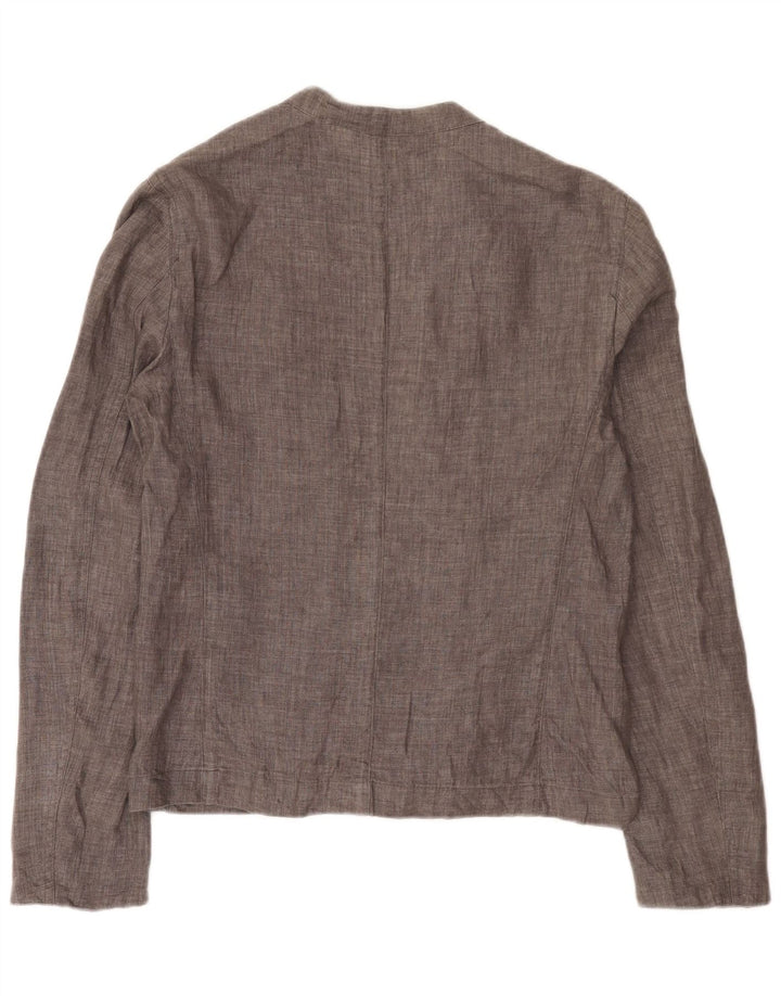 Jaqueta utilitária masculina Zara UK 36 linho cinza médio