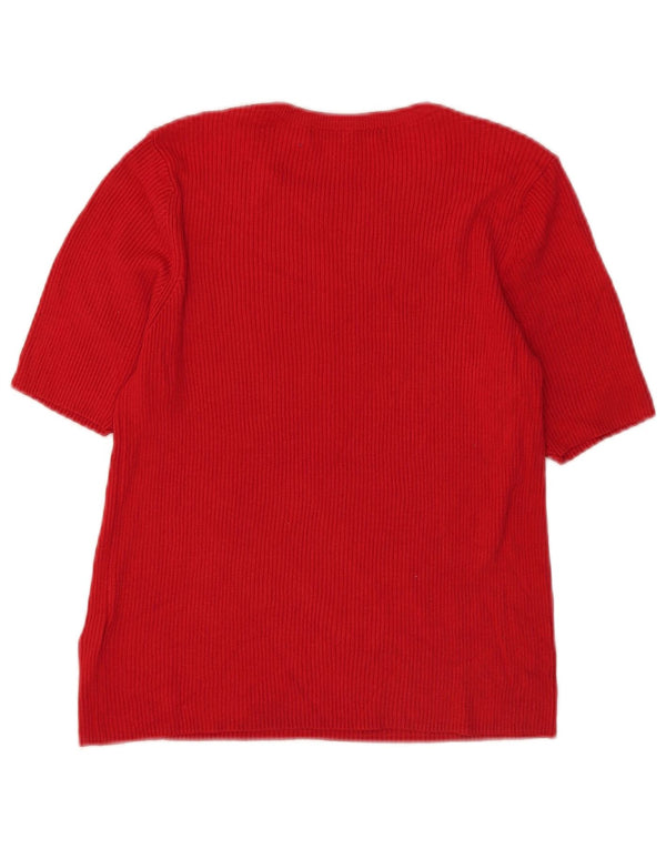 Camiseta feminina Marks & Spencer UK 16 grande viscose vermelha