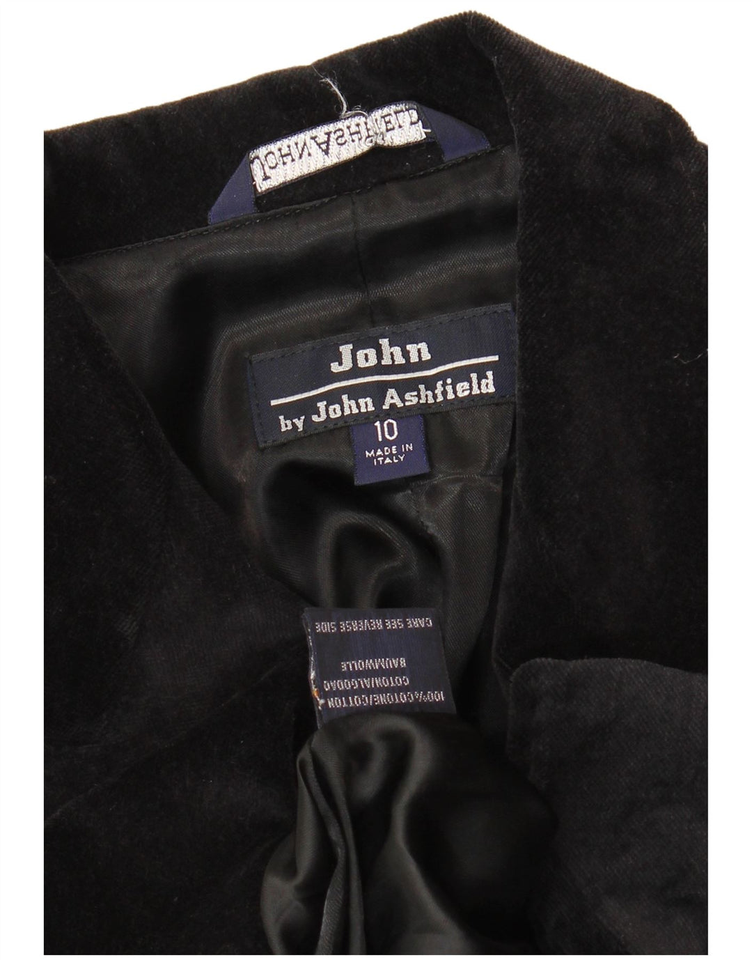 Sobretudo feminino de veludo John Ashfield Reino Unido 10 pequeno algodão preto