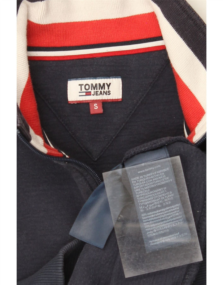 TOMMY HILFIGER Mens Tracksuit Top Jacket Small Navy Blue Colourblock