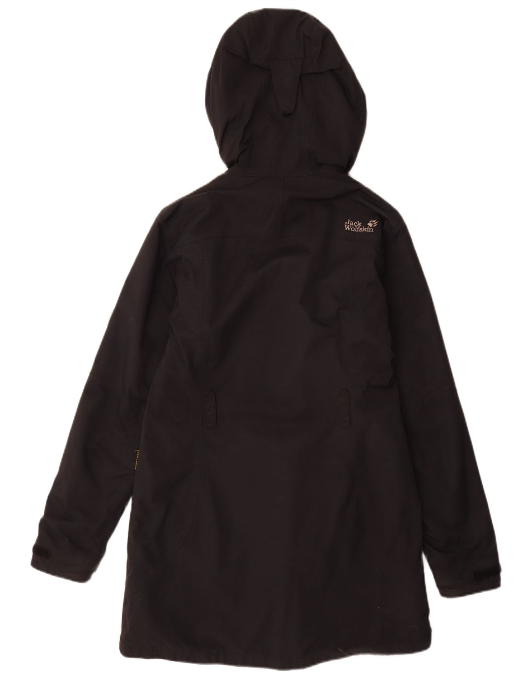 Casaco corta-vento feminino com capuz JACK WOLFSKIN Reino Unido 10 pequeno preto poliamida