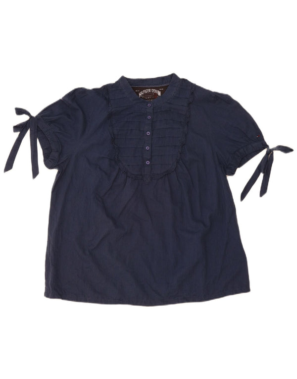 Blusa feminina Tommy Hilfiger UK 18 XL azul marinho risca de giz