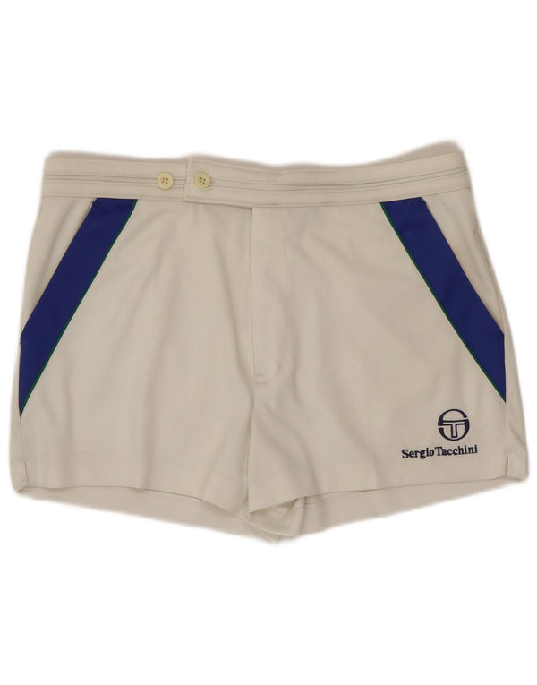 Sergio Tacchini Mens Chino Shorts IT 48 Médio W32 Branco Colourblock