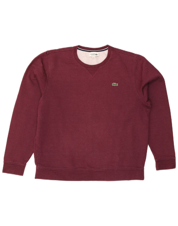 Moletom masculino Lacoste tamanho 6 XL algodão borgonha