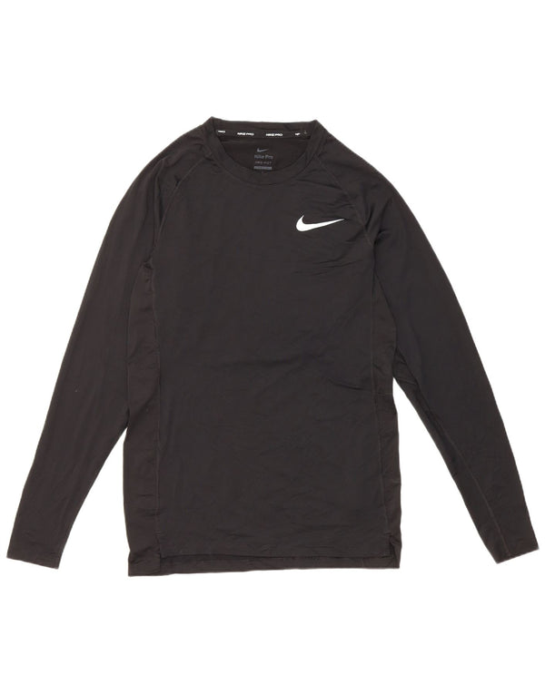 Nike Mens Dri Fit Slim Top Manga Longa Pequeno Poliéster Preto