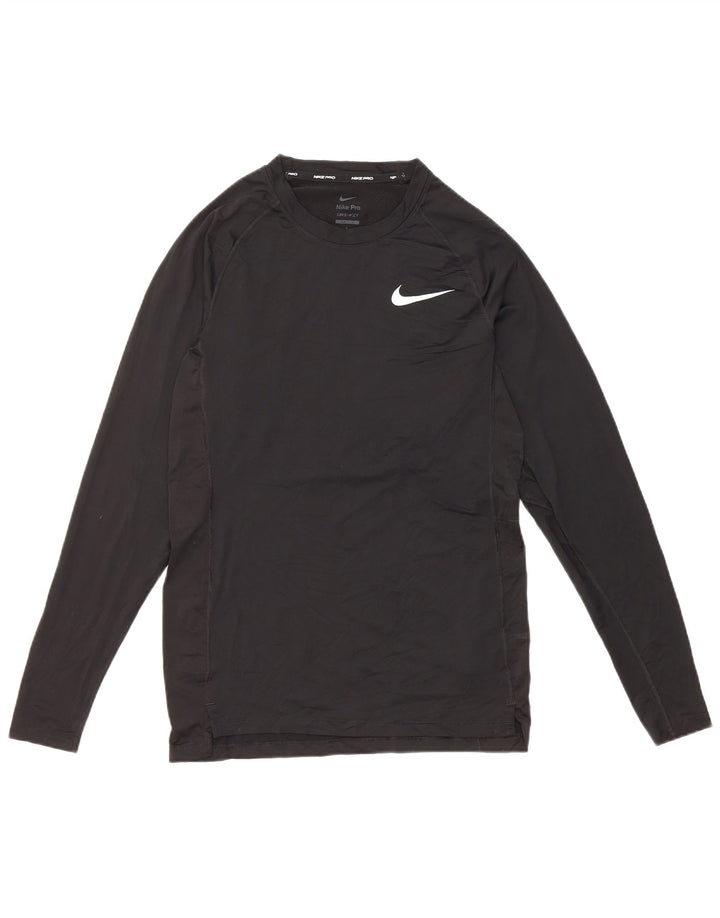 Nike Mens Dri Fit Slim Top Manga Longa Pequeno Poliéster Preto
