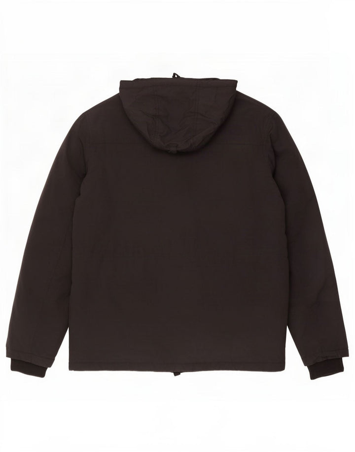 Jaqueta masculina acolchoada com capuz Lee UK 40 grande poliéster preto
