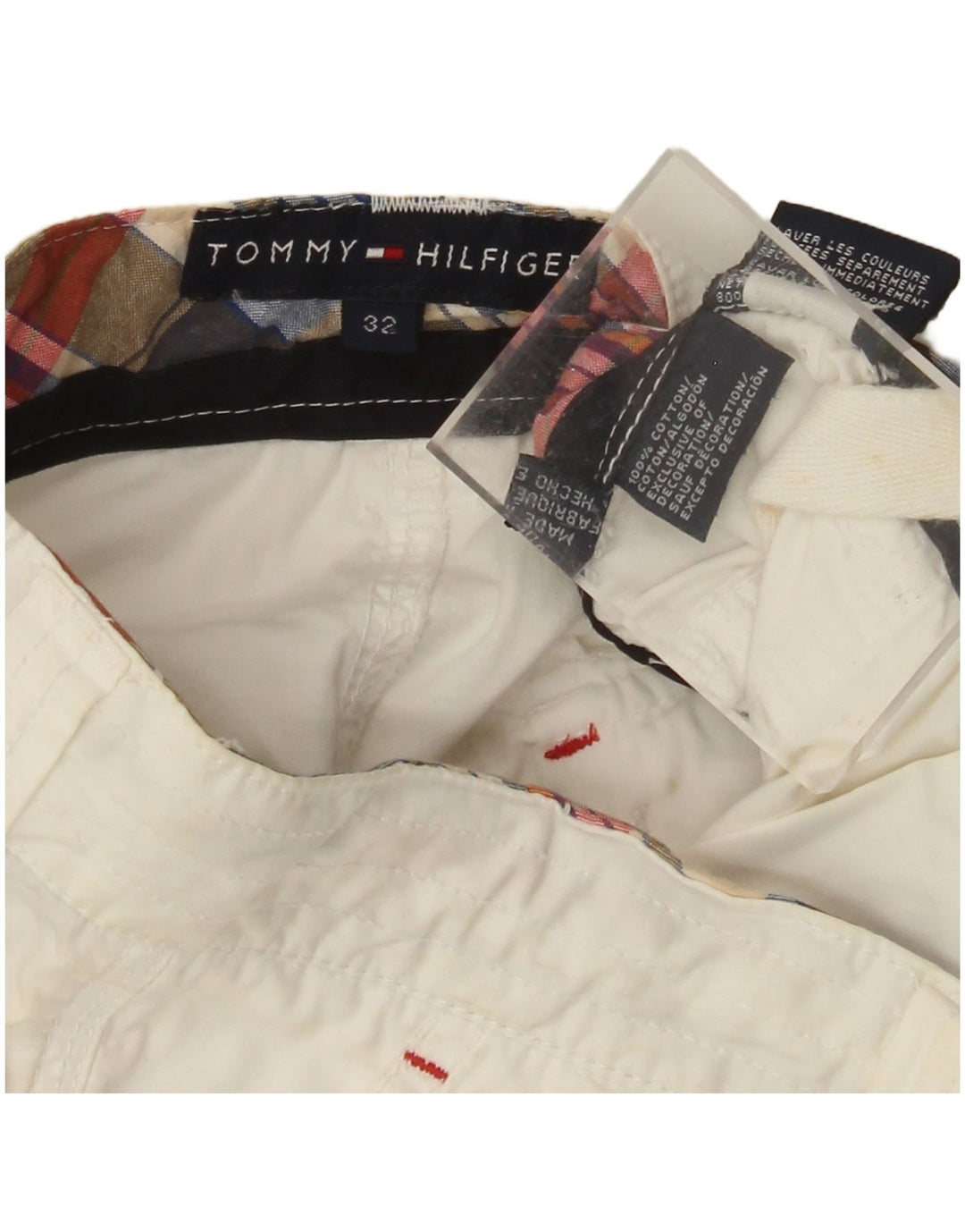 Calça cargo feminina TOMMY HILFIGER W32 L19 algodão branco