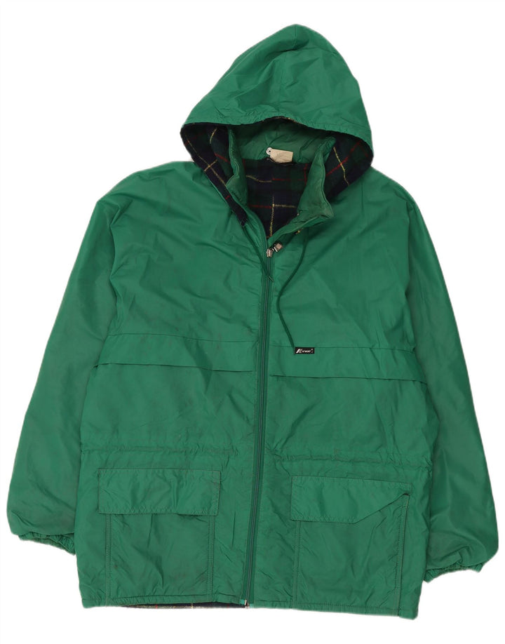 Jaqueta de chuva masculina com capuz K-Way UK 42 XL poliamida verde