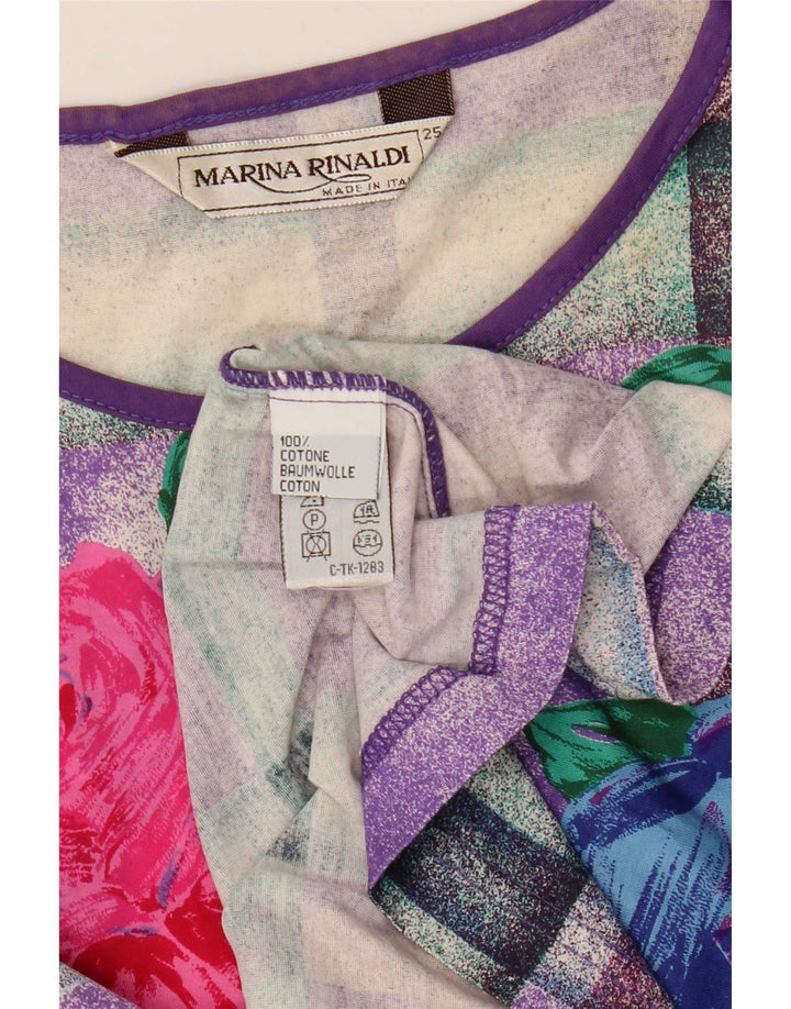 Marina Rinaldi Camiseta feminina gráfica tamanho superior 25 grande multicolorido