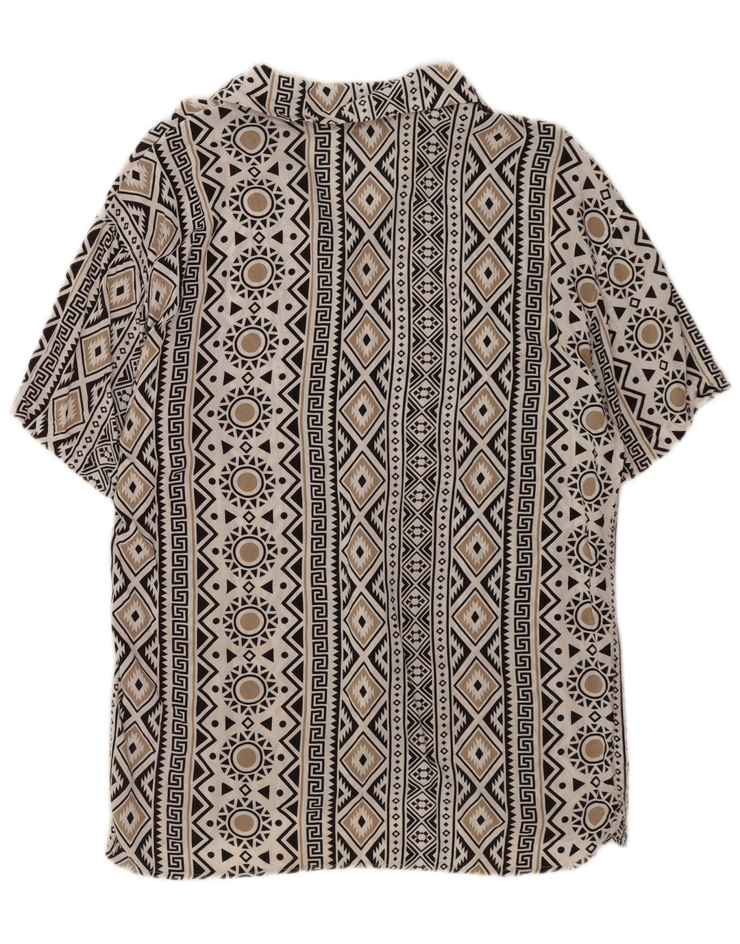 Camisa masculina de manga curta Jack & Jones pequena viscose geométrica branca