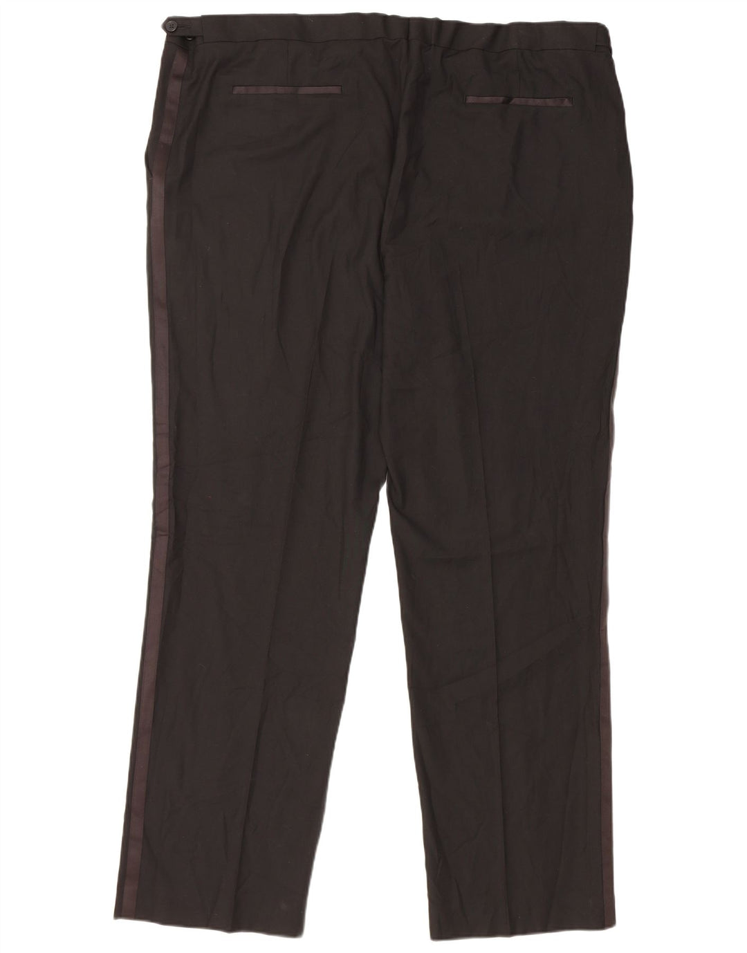 Calça masculina de ajuste regular Marks & Spencer W46 L33 poliéster preto