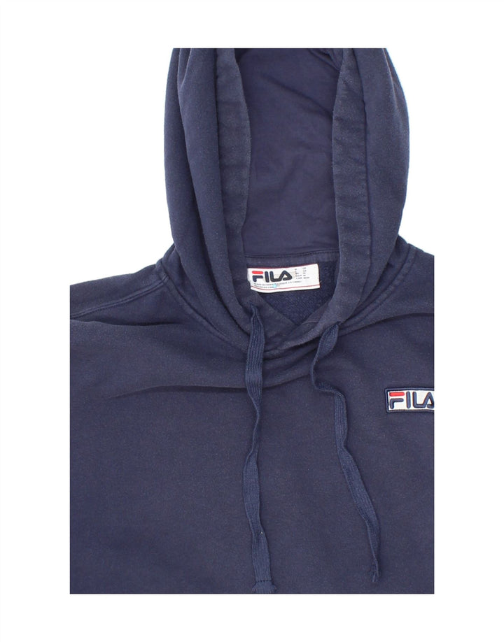 FILA Mens Hoodie Jumper Medium Navy Blue Cotton Vintage Fila and Second-Hand Fila from Messina Hembry 