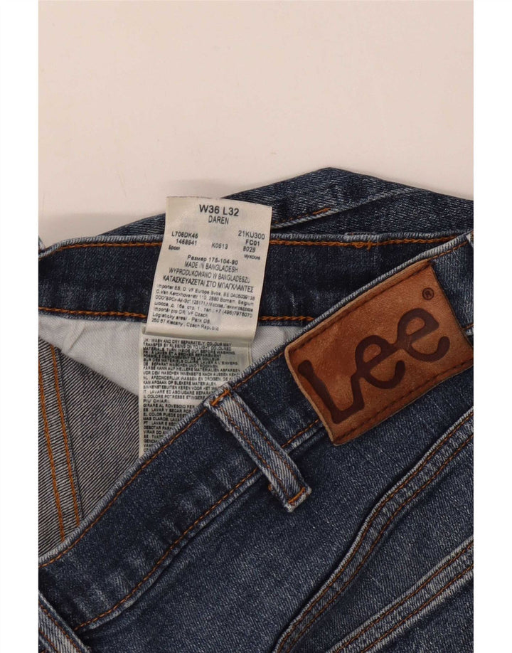 Lee Mens Daren Straight Jeans W36 L32 Azul Algodão