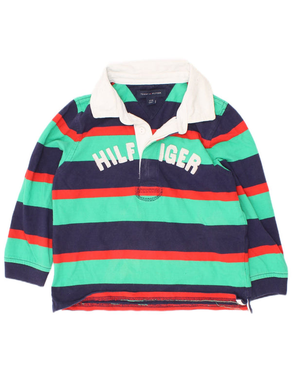 Tommy Hilfiger Camisa polo masculina gráfica de rugby 2-3 anos multicolorida