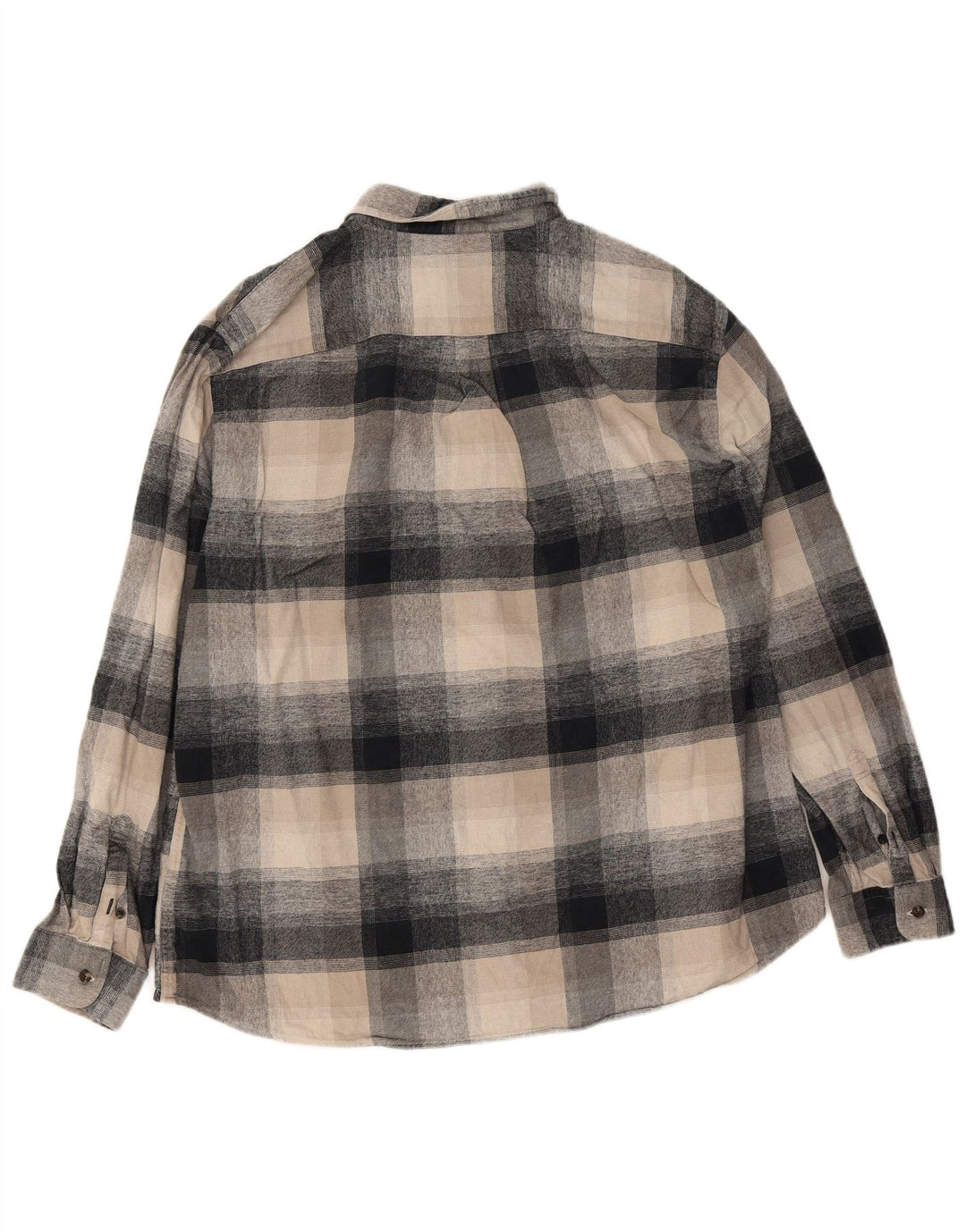 Camisa masculina de flanela de ajuste regular Marks & Spencer 2XL algodão xadrez bege