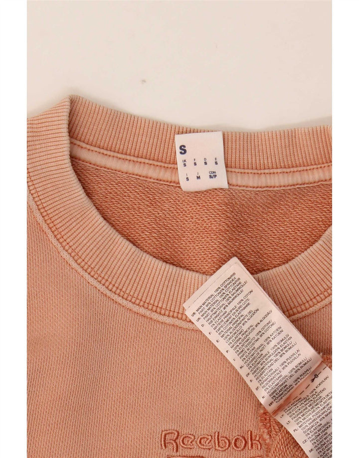 Reebok Mens Moletom Jumper Pequeno Algodão Rosa