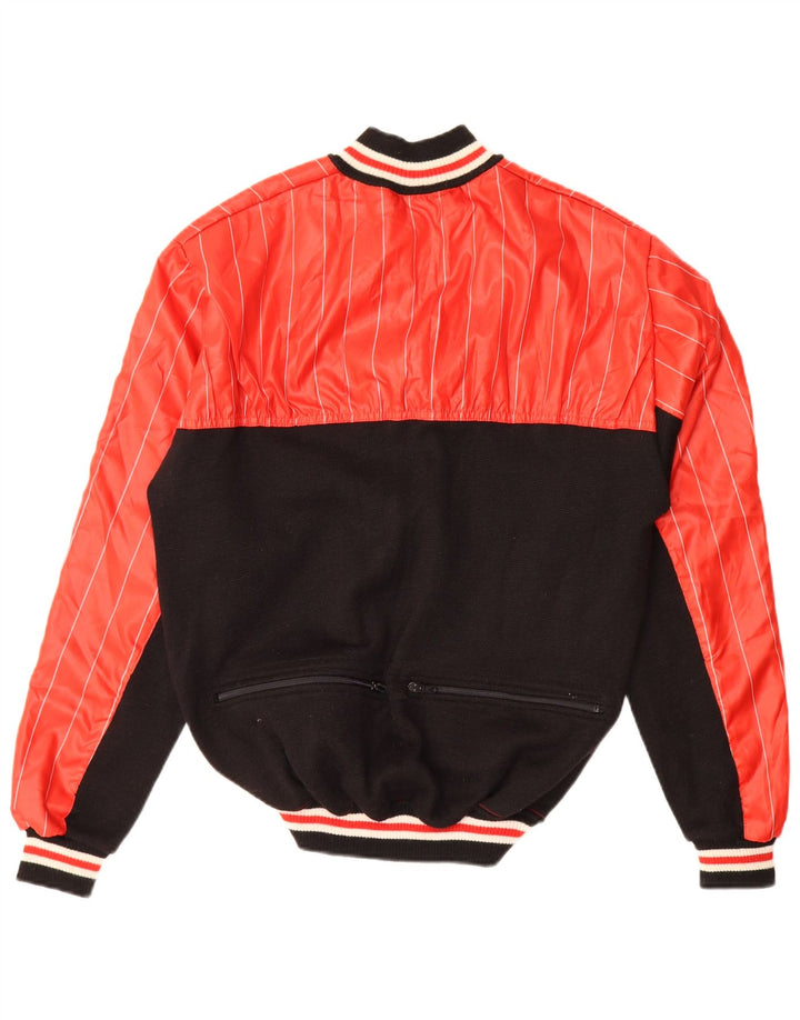 Jaqueta vintage masculina de agasalho médio vermelho colorblock