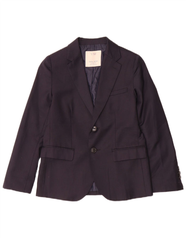 Jaqueta blazer de 2 botões Zara Boys 9-10 anos azul marinho lã
