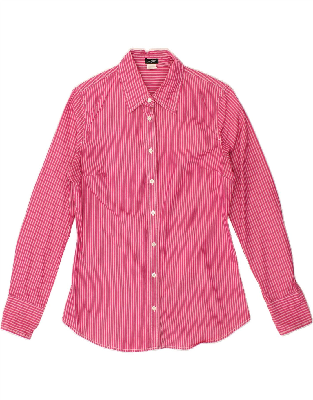 J. CREW Womens Oversized Shirt US 0 XS Pink Pinstripe Cotton Vintage J. Crew and Second-Hand J. Crew from Messina Hembry 