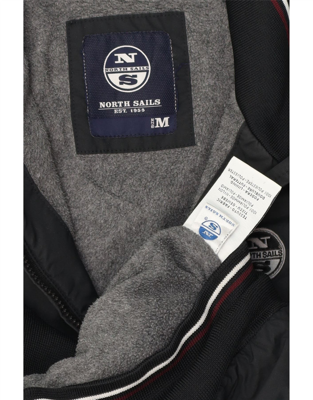 Jaqueta bomber masculina North Sails UK 38 poliamida listrada preta média