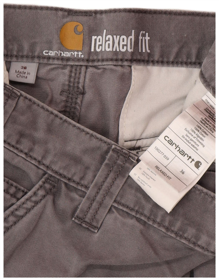 Carhartt Mens Relaxed Fit Cargo Shorts W36 Grande Algodão Cinza