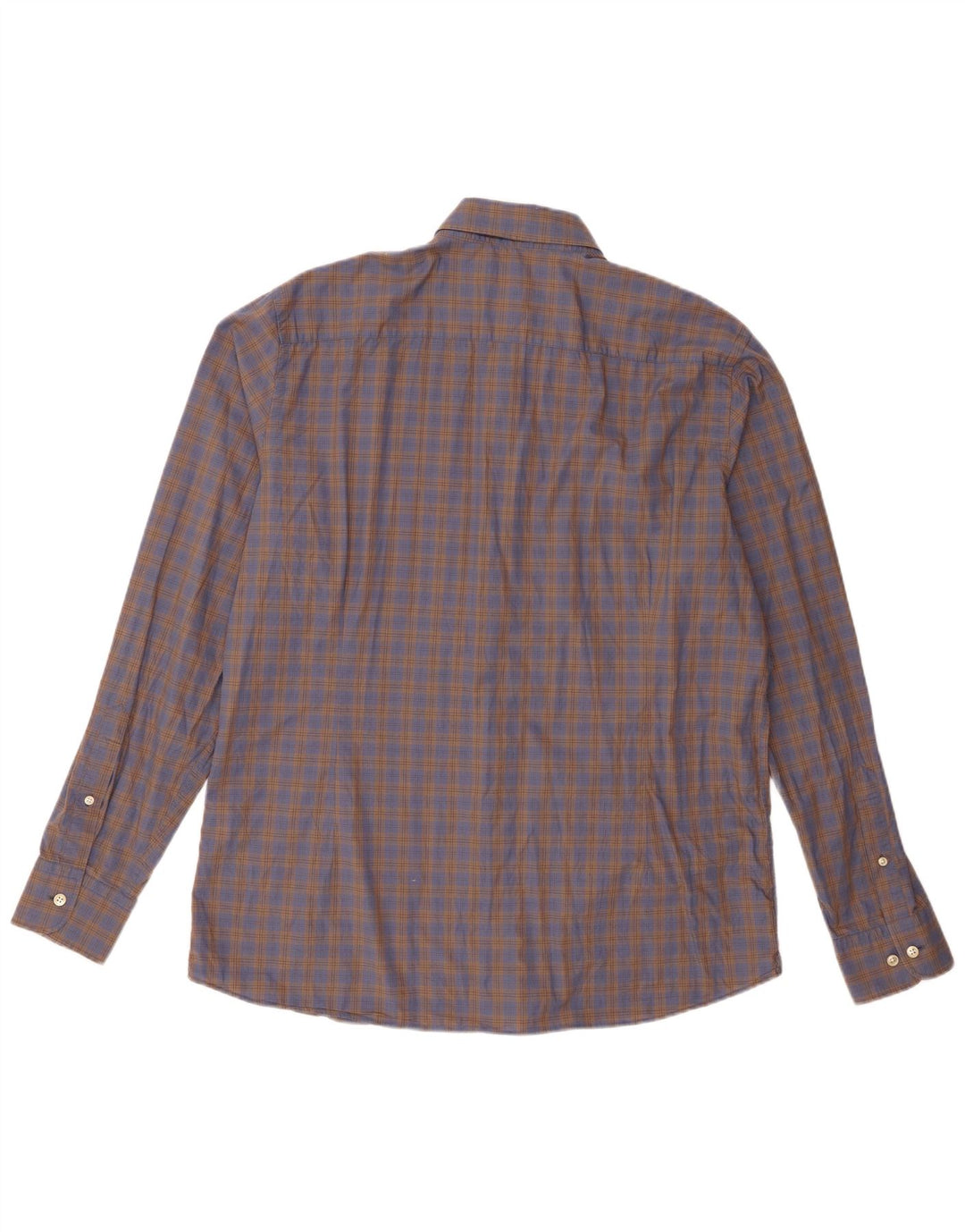 Camisa masculina Hackett Slim Fit XL de algodão xadrez marrom
