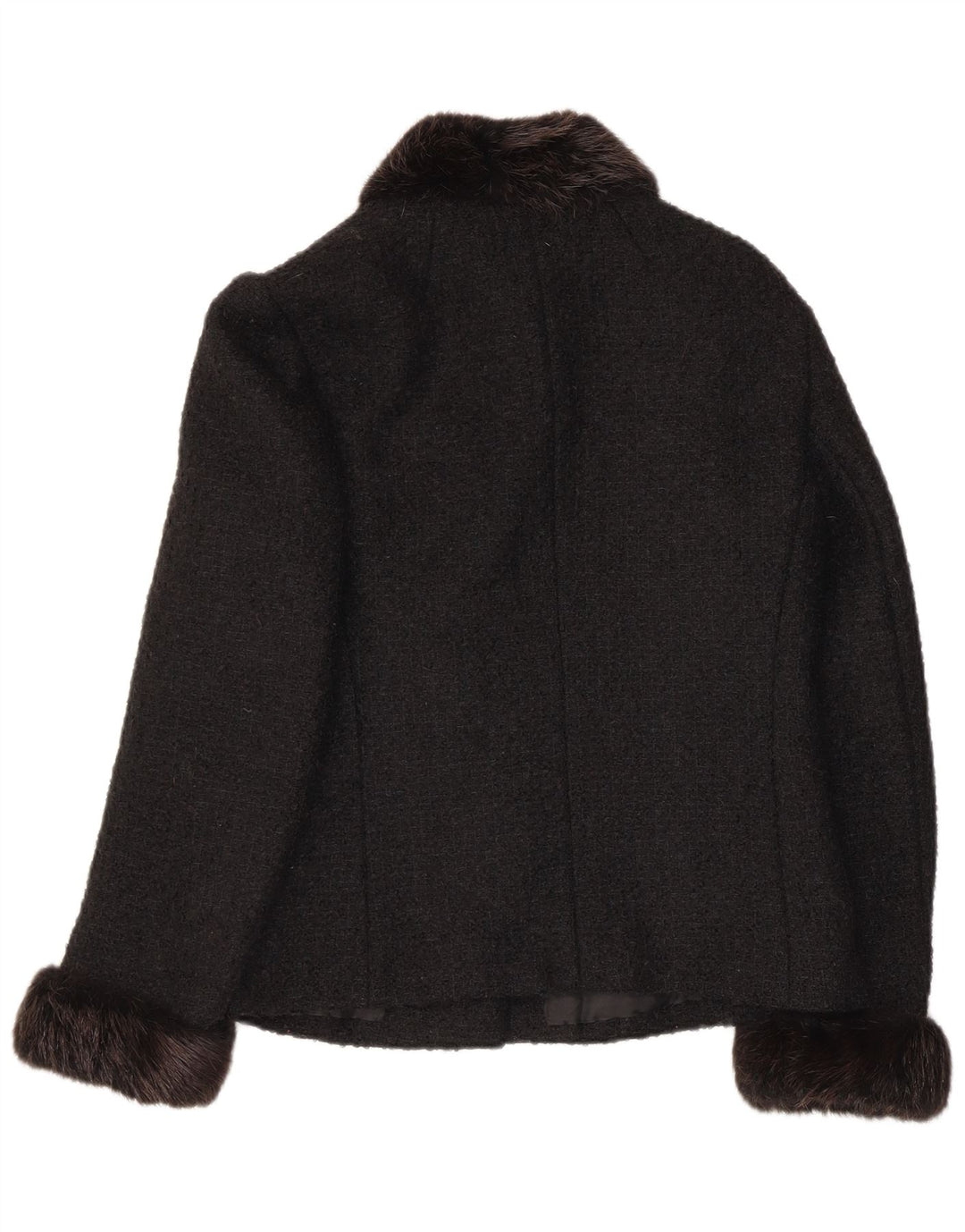 Jaqueta blazer feminina vintage de 6 botões Reino Unido 10 pequena preta