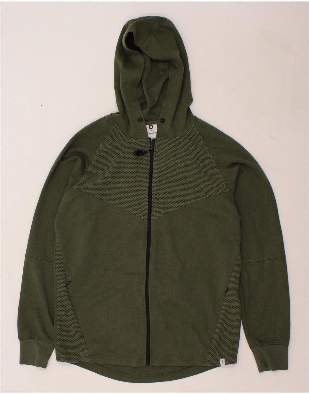 JACK & JONES Mens Zip Hoodie Sweater Medium Green Cotton Vintage Jack & Jones and Second-Hand Jack & Jones from Messina Hembry 