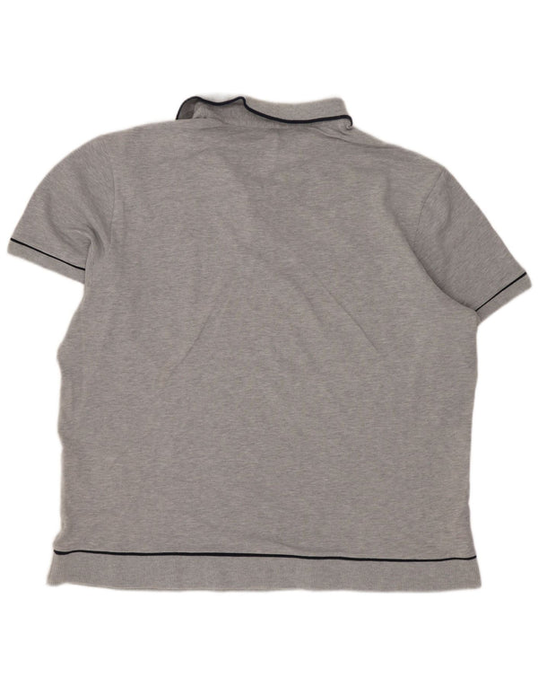 Camisa polo masculina Lacoste Regular Fit tamanho 6 XL cinza algodão