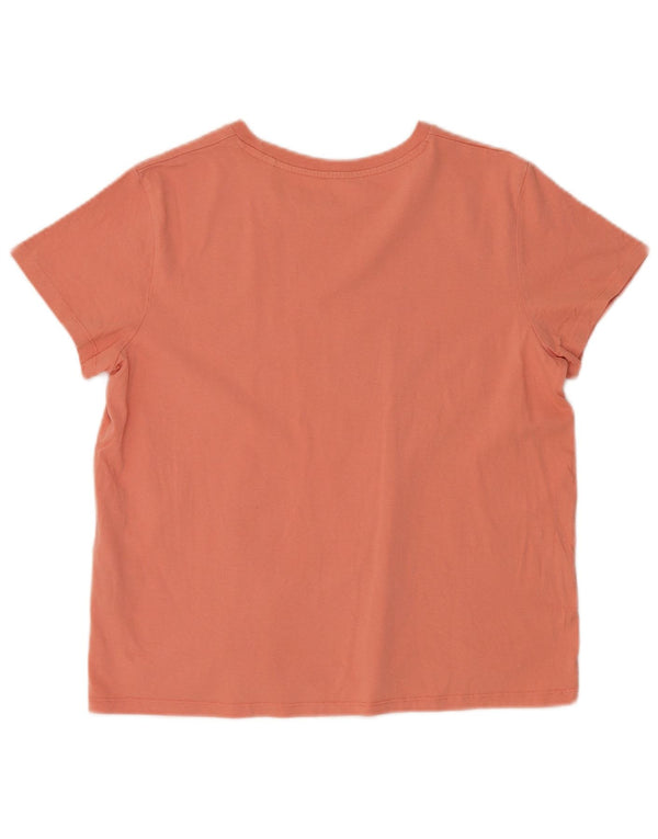 LEVI'S Womens Graphic T-Shirt Top UK 16 Large Orange Cotton