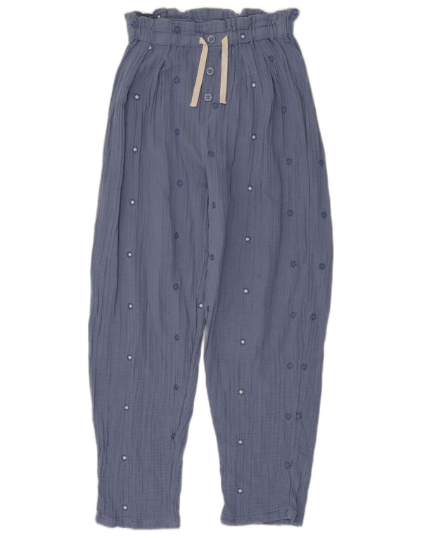 Calças casuais de cintura alta para meninas Benetton 11-12 anos 2XL W22 L26 azul