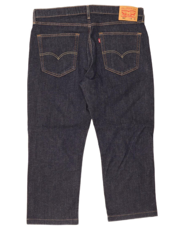 Levi's Masculino 514 Capri Jeans W36 L24 Azul Marinho Algodão
