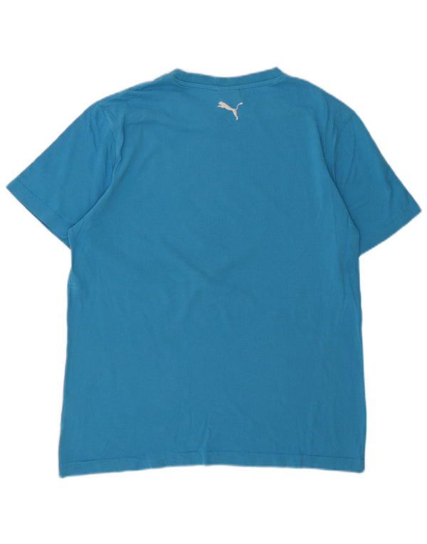 PUMA Mens Graphic T-Shirt Top Small Blue Cotton