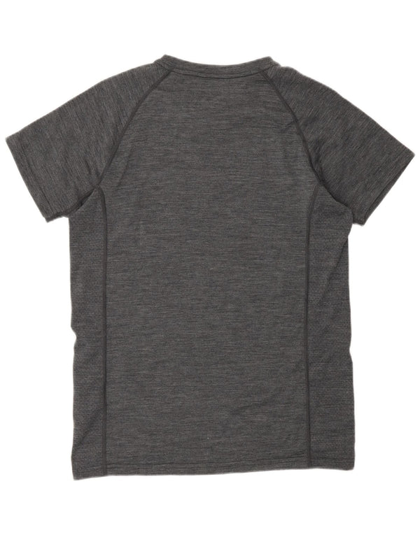 Camiseta masculina Mountain Warehouse Top cinza médio manchado de lã Merino